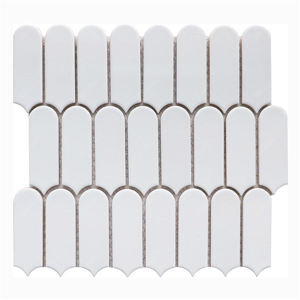Mosaico Pluma Blanco Mate