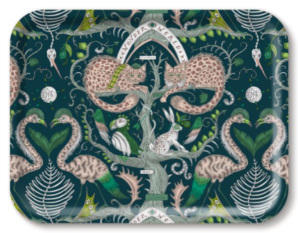 Wonder World/Teal Tray 43X33Cm