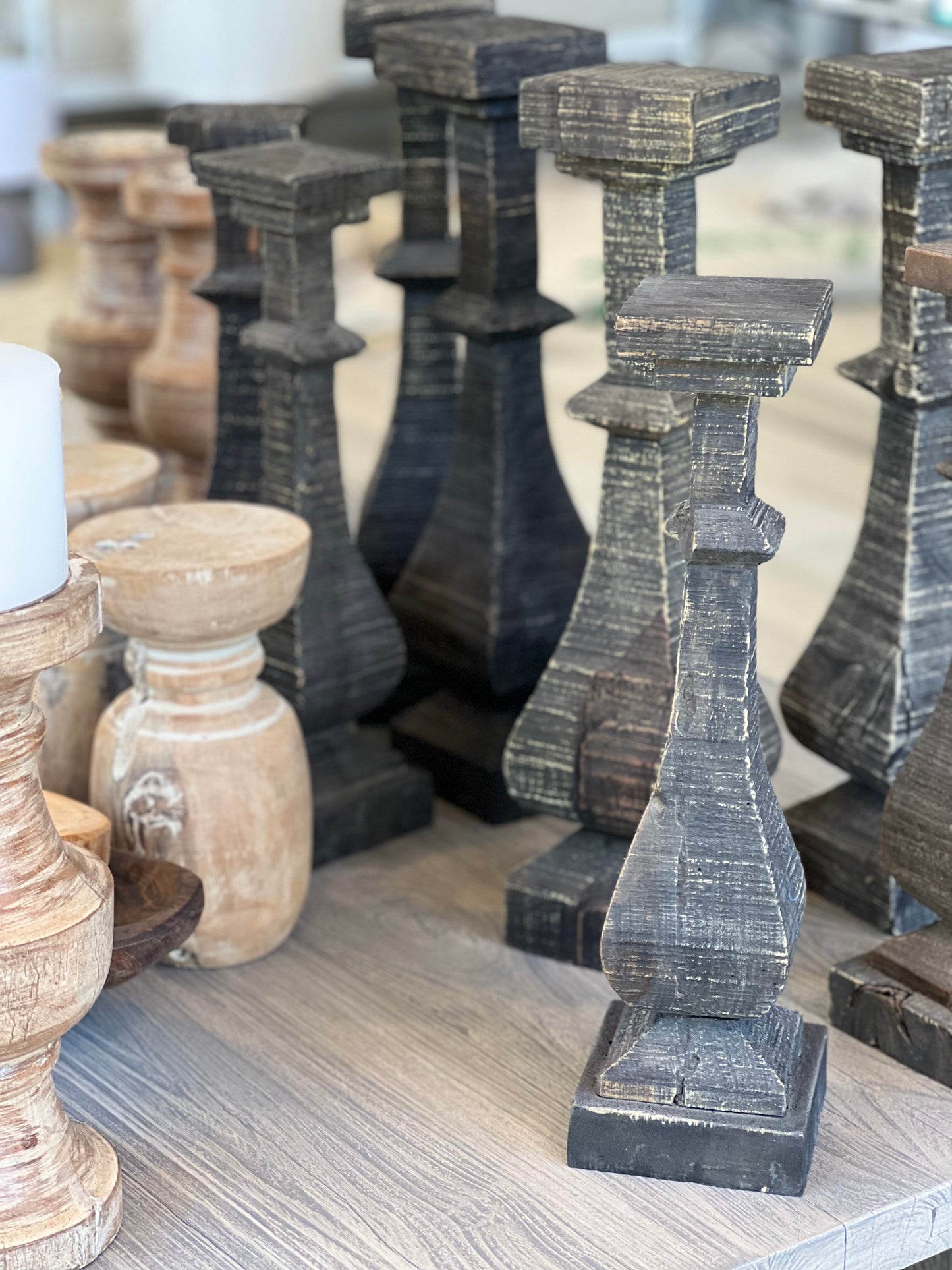 Candelabros sierra negro bajo