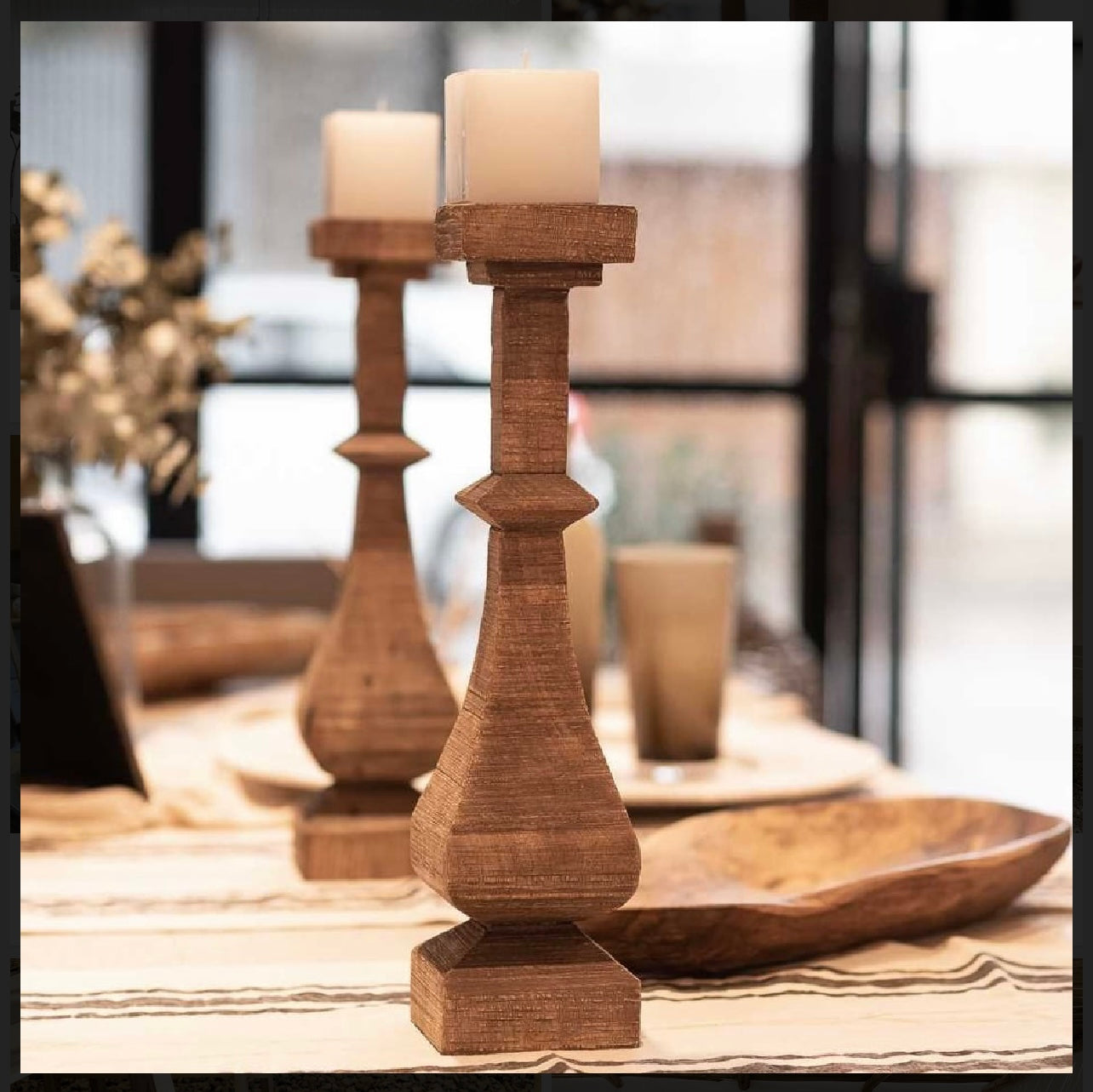Candelabros sierra bajo tostado