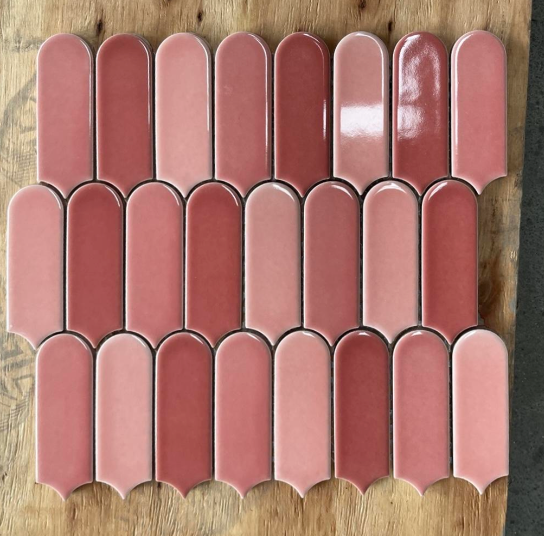 Mosaico Pluma Degrade Rosa