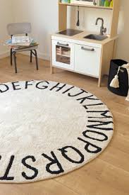 Alfombra Lavable Redonda Abc Natural - Negro