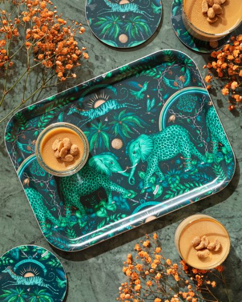 Zambezi/Teal Tray 27X20Cm