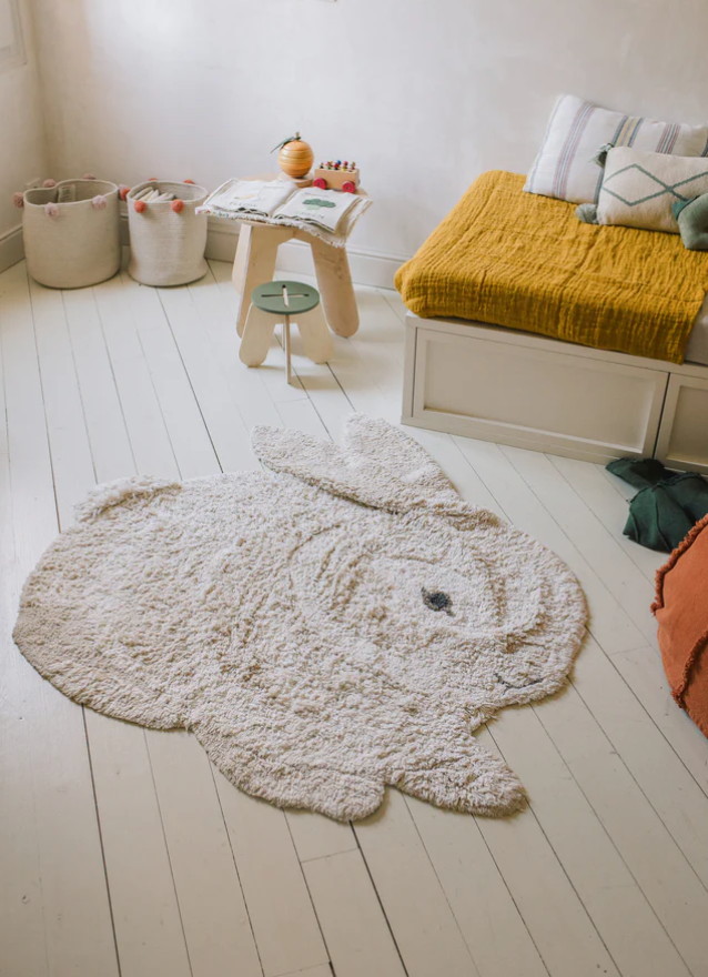 ALFOMBRA DE ANIMAL LAVABLE DE ALGODÓN BUNNY