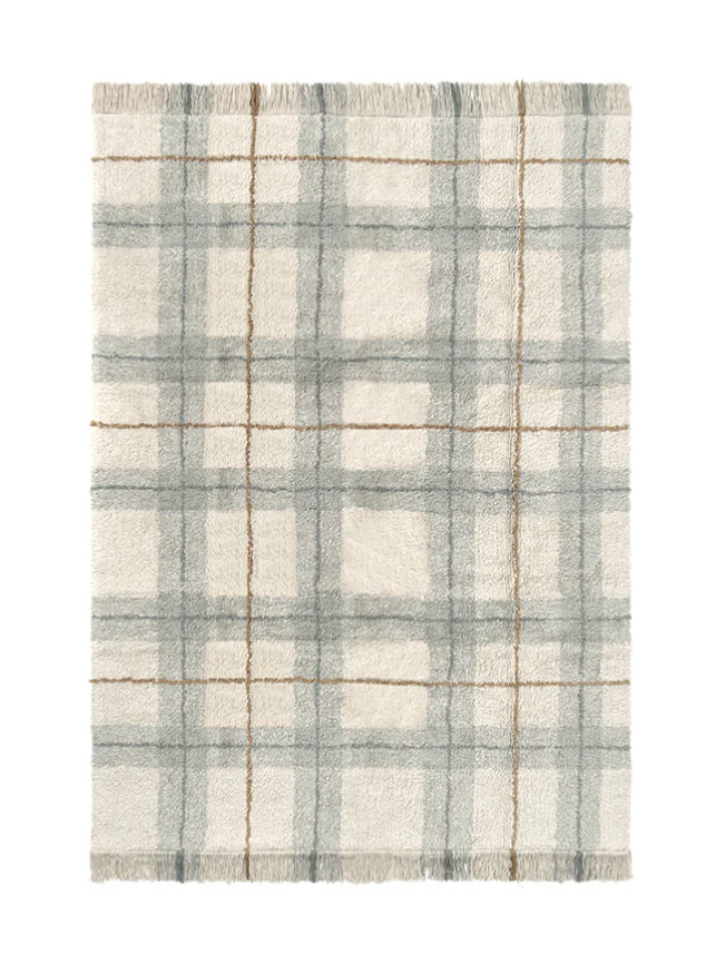 ALFOMBRA LAVABLE TARTAN BLUE SAGE