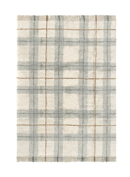 ALFOMBRA LAVABLE TARTAN BLUE SAGE
