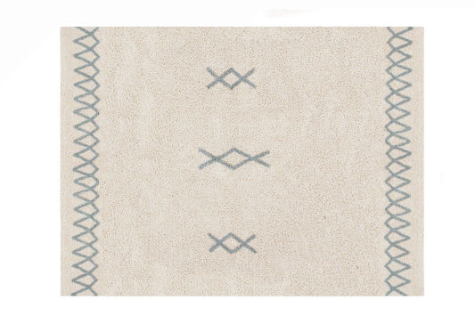 Atlas Natural Washable Rug - Vintage Blue L